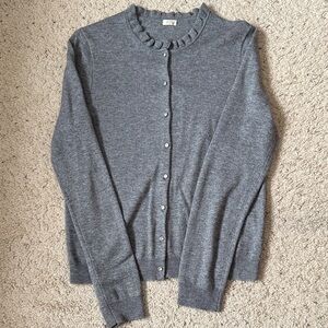 J Crew Gray Women's Rhinestone button cardigan. Size M